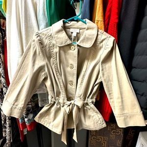 LOFT Tan Cinched Waist Jacket